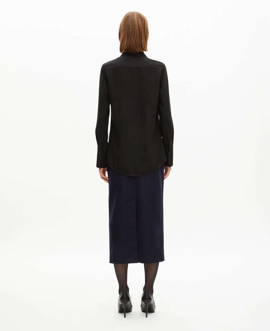 The Kooples FEMME BLACK chemise en satin noire