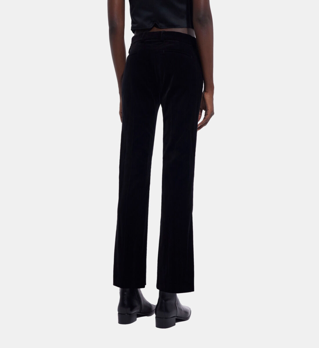 Black velvet flared suit pants The Kooples US