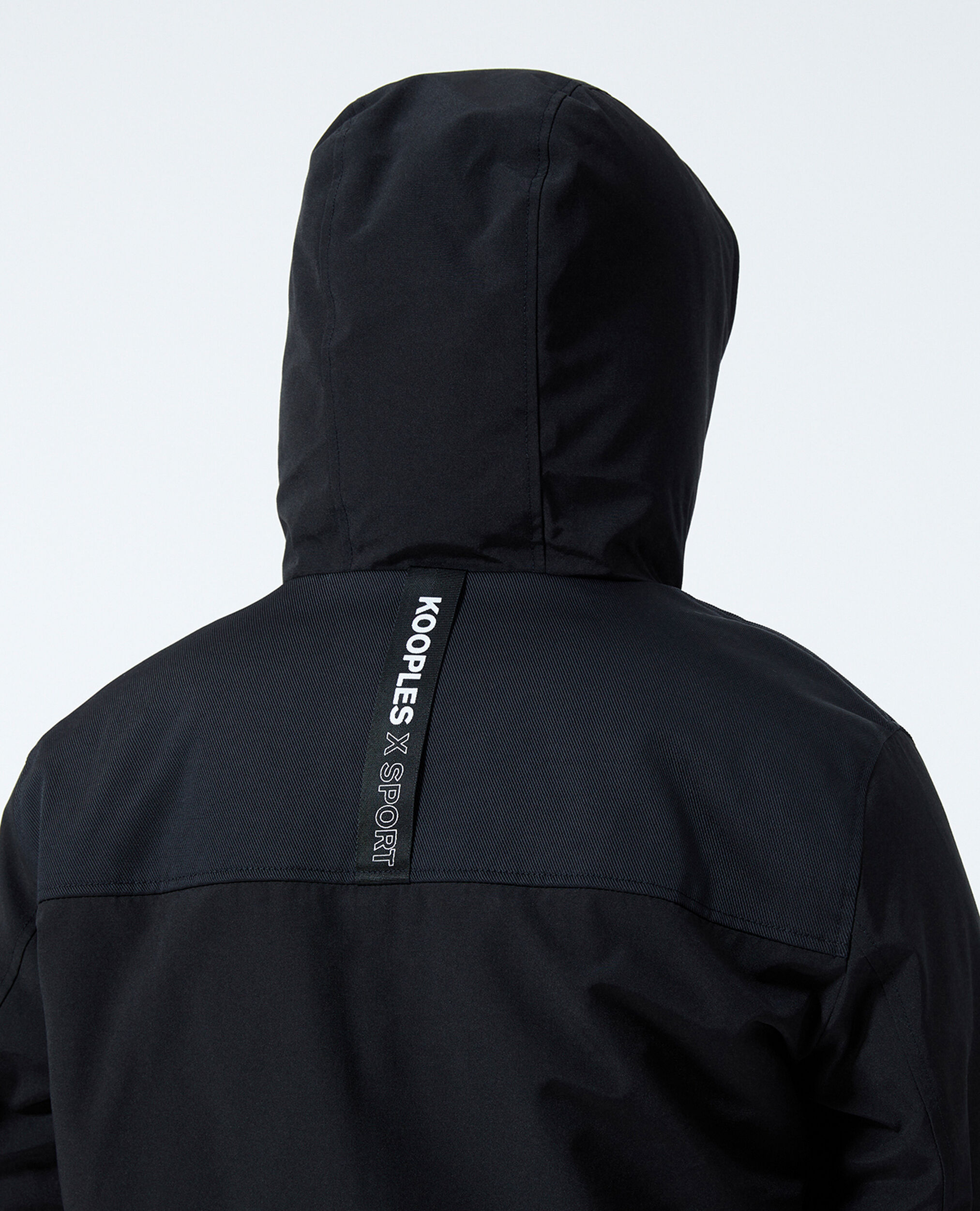 Black cotton down jacket with textured detail, BLACK, hi-res image number null
