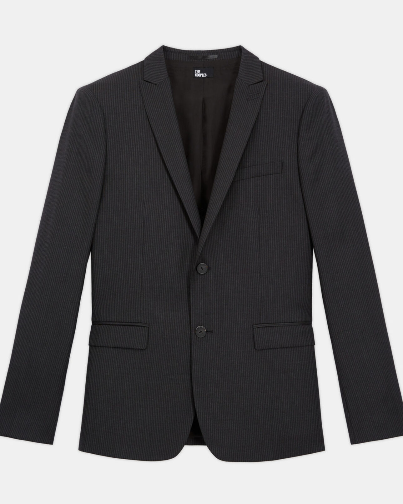 The Kooples MEN BLACK GREY striped wool suit jacket