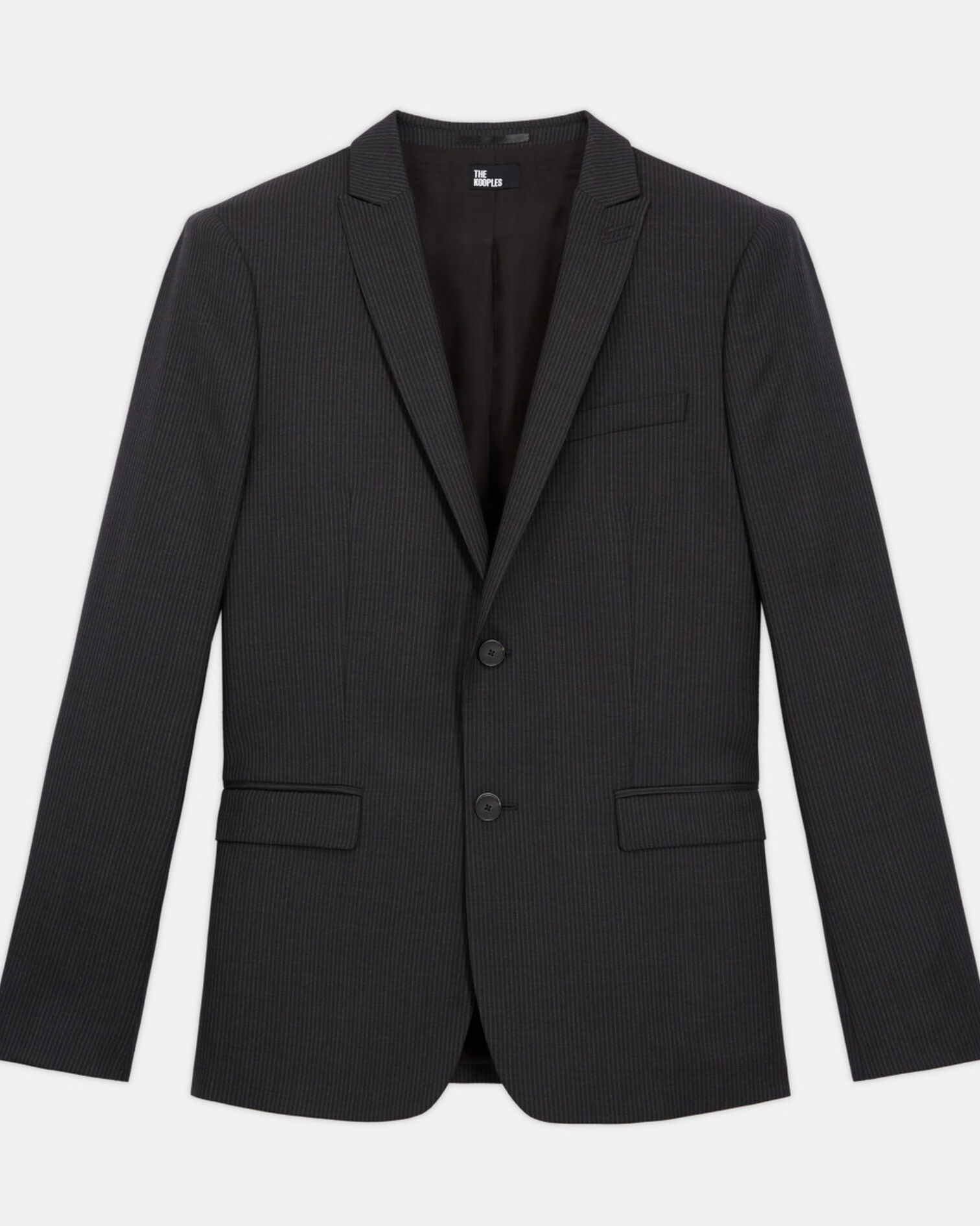Striped wool suit jacket, BLACK GREY, hi-res image number null