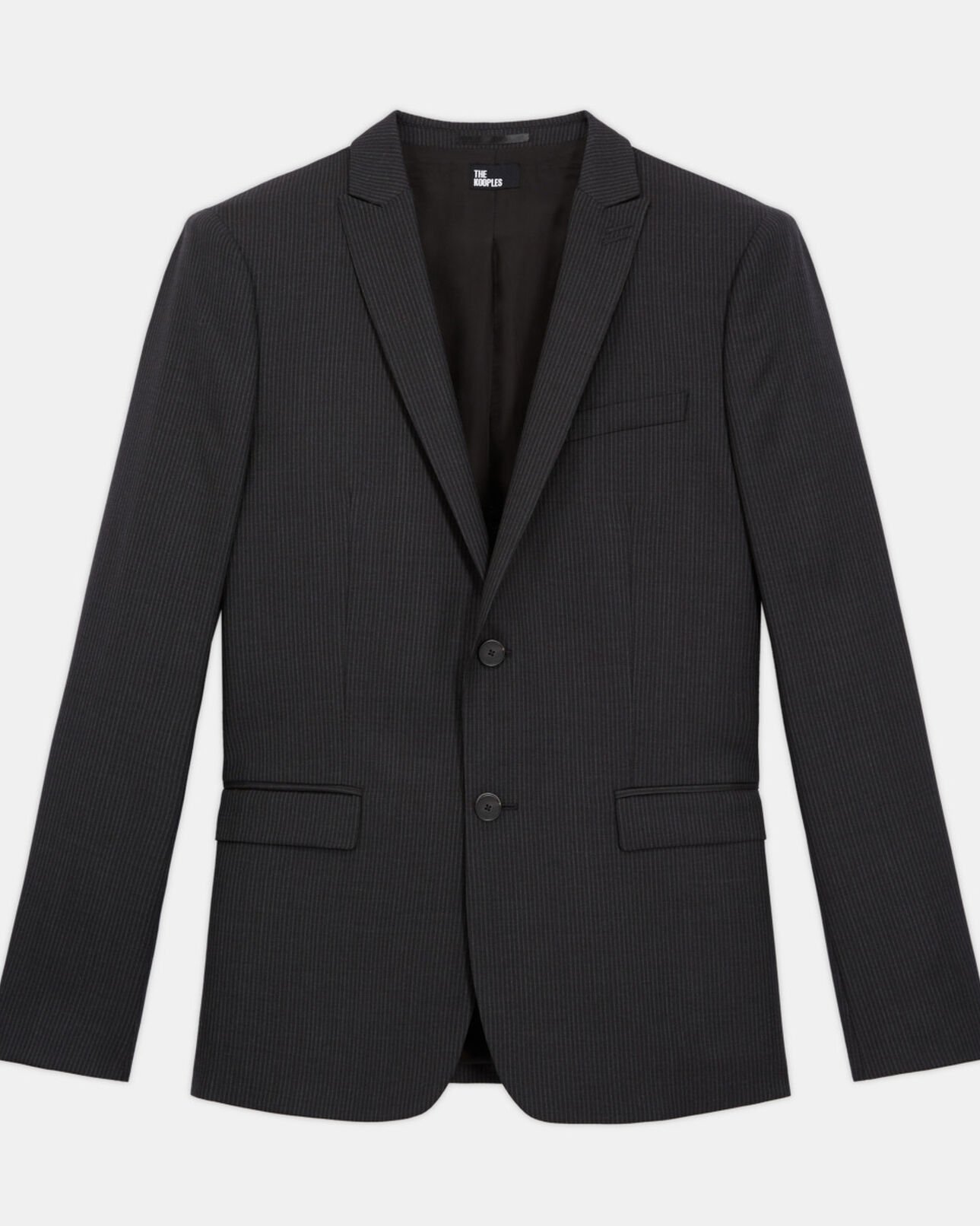 The Kooples HERREN BLACK GREY gestreifte anzugjacke aus wolle