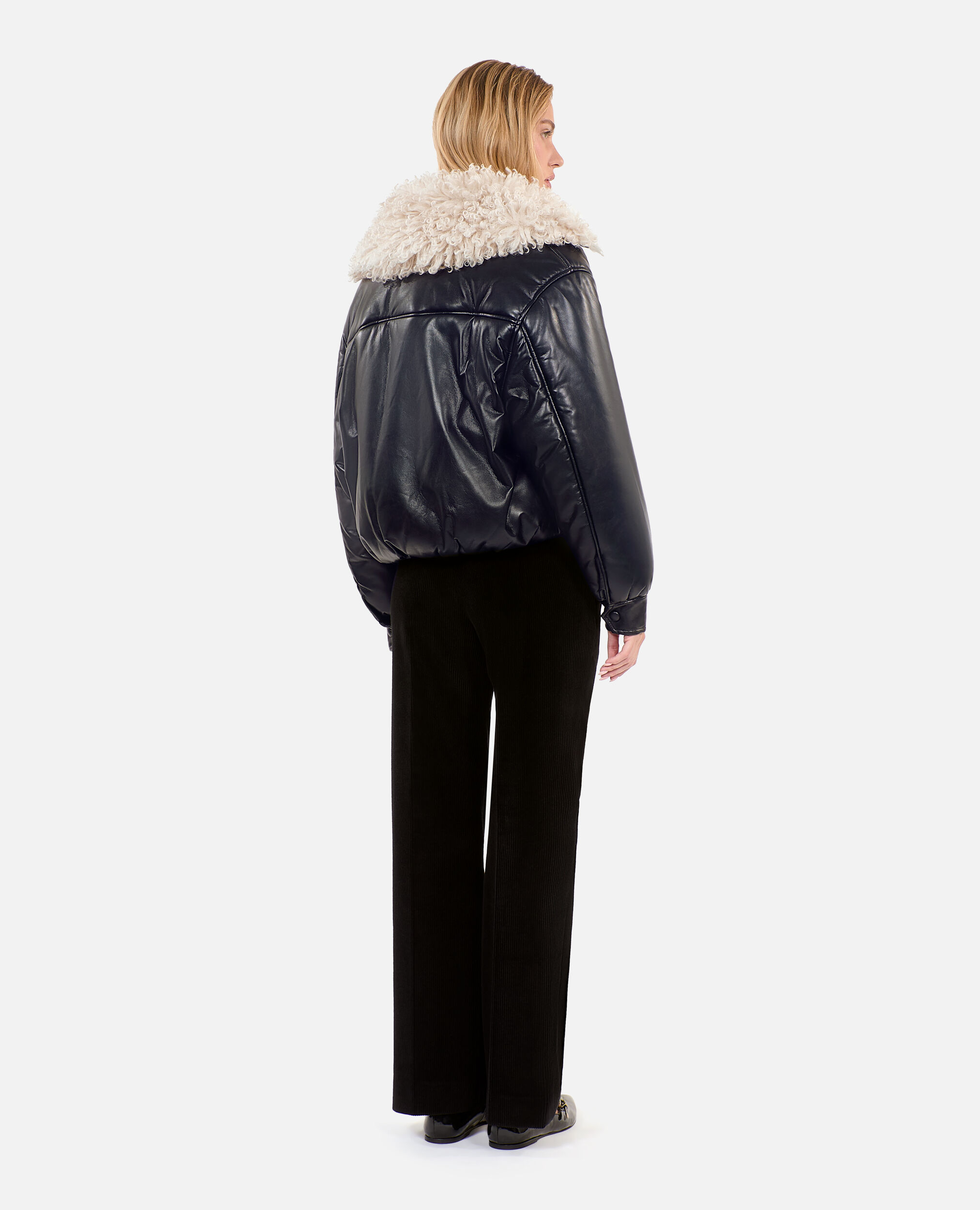 Black leather-effect jacket, BLACK, hi-res image number null