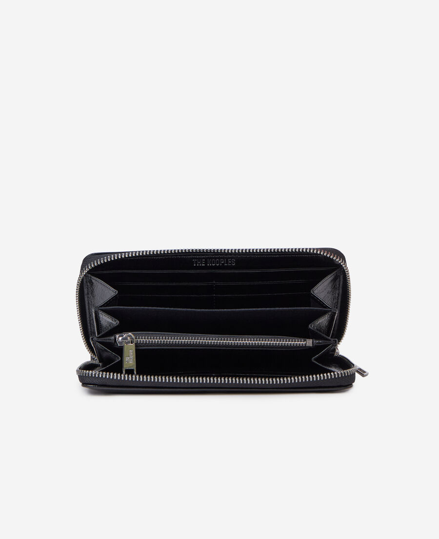 The Kooples UNISEX BLACK schwarze brieftasche mit wappen aus leder