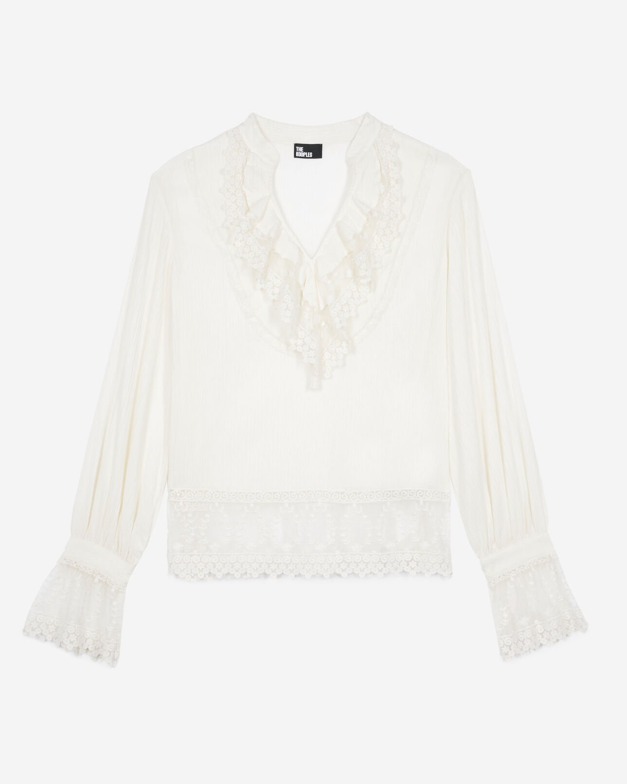 The Kooples FEMME ECRU blouse avec guipure écrue