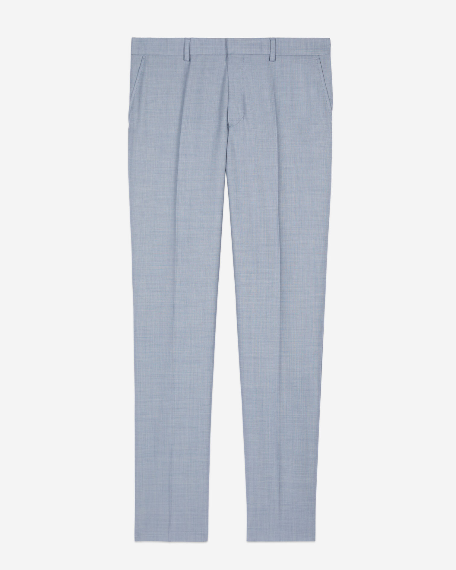 Blue slim fit wool suit pants, BLUE, hi-res image number null