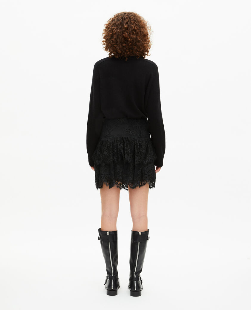 The Kooples FEMME BLACK jupe en dentelle noire