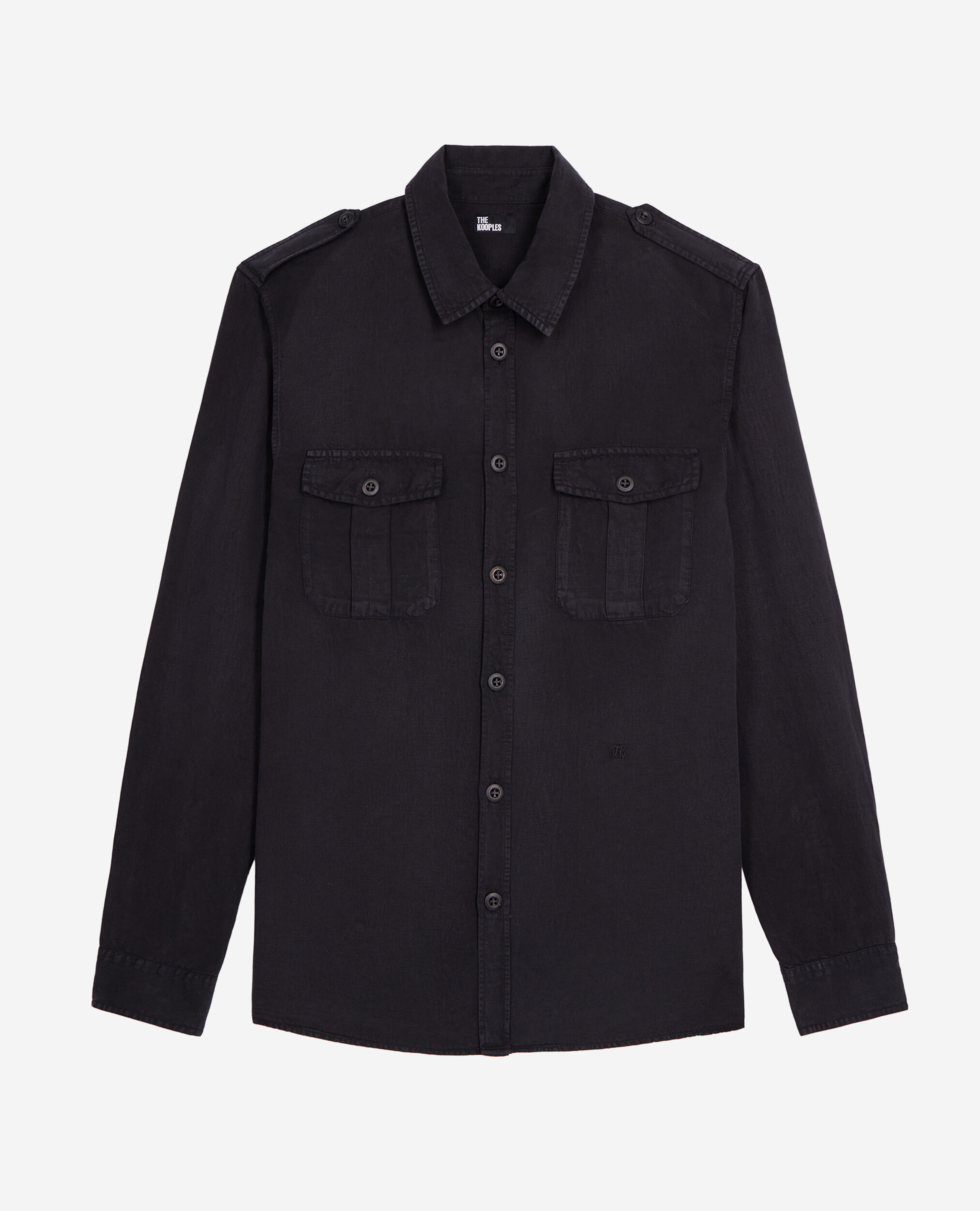 Black lyocell and linen shirt