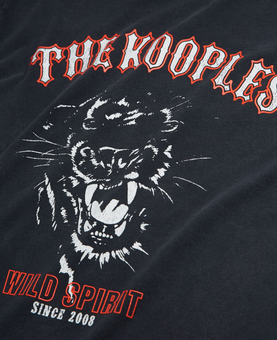 black screen print t-shirt