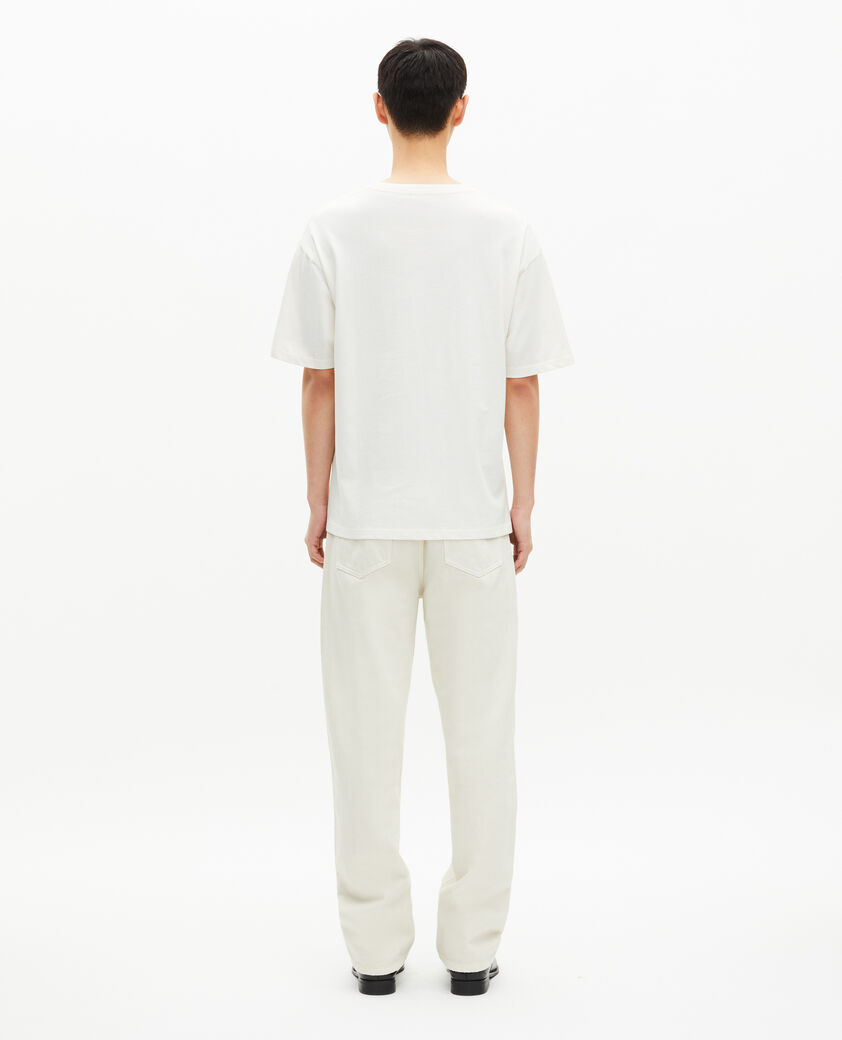 The Kooples HERREN ECRU bedrucktes t-shirt mit pinien-effekt ecru