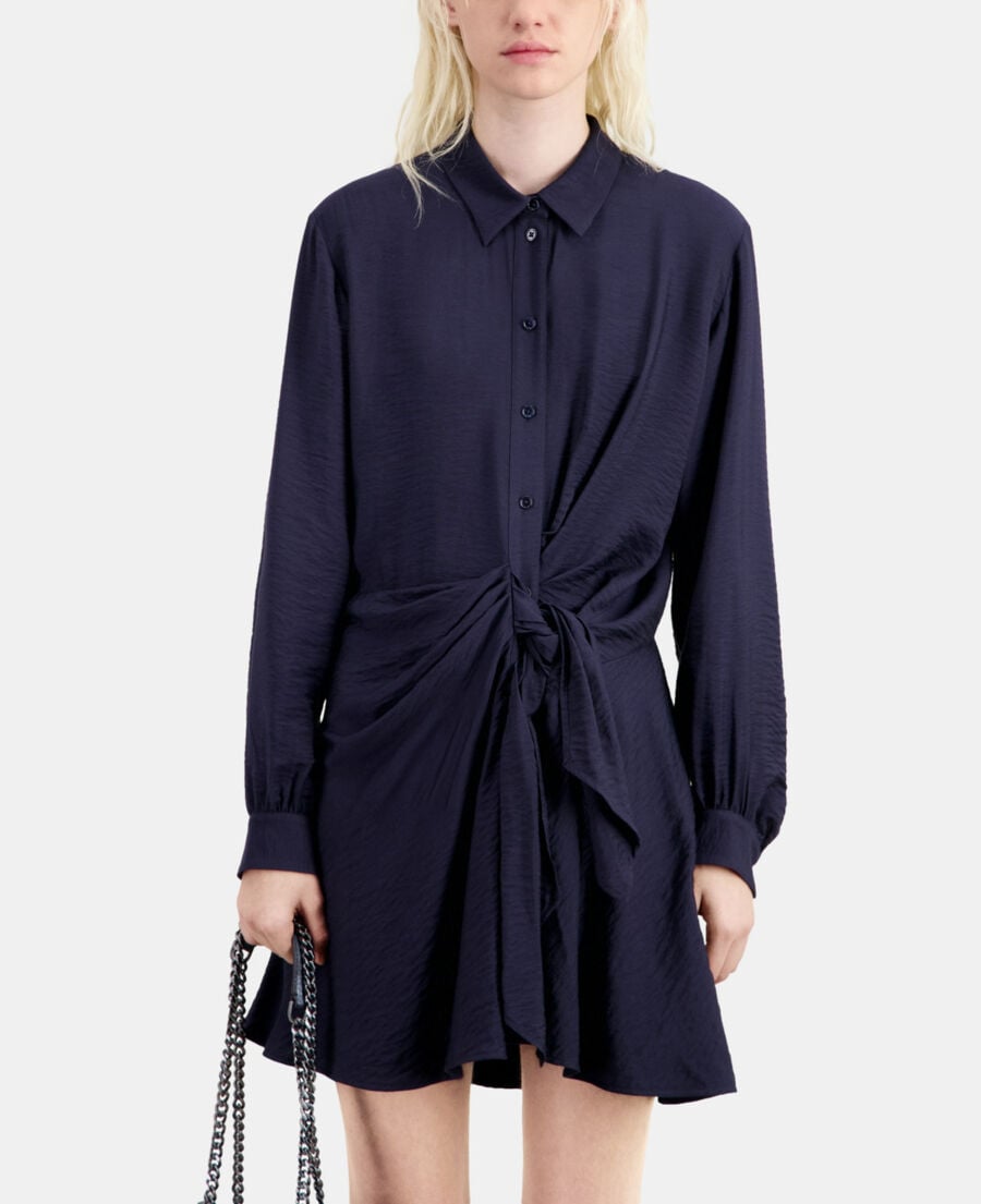 The Kooples FEMME NAVY robe courte bleu marine avec drapé