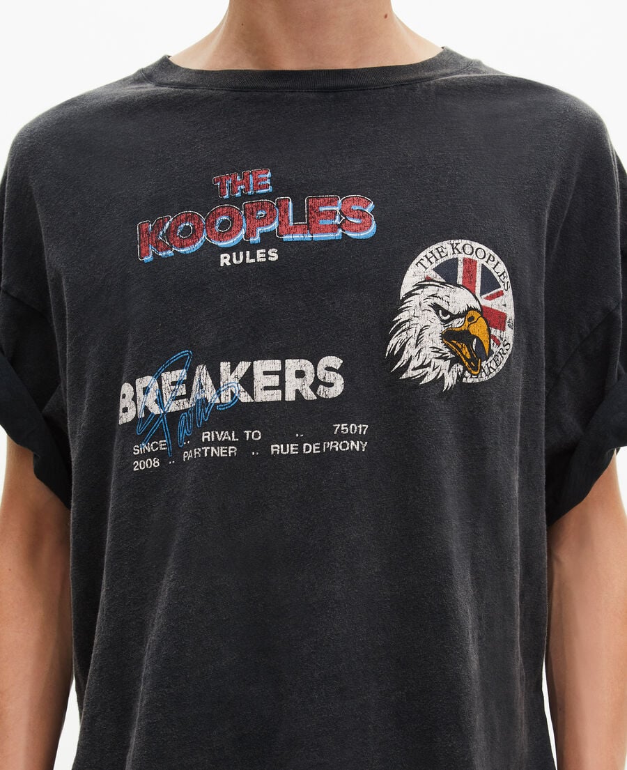 The Kooples H BLACK WASHED t-shirt with black screen print