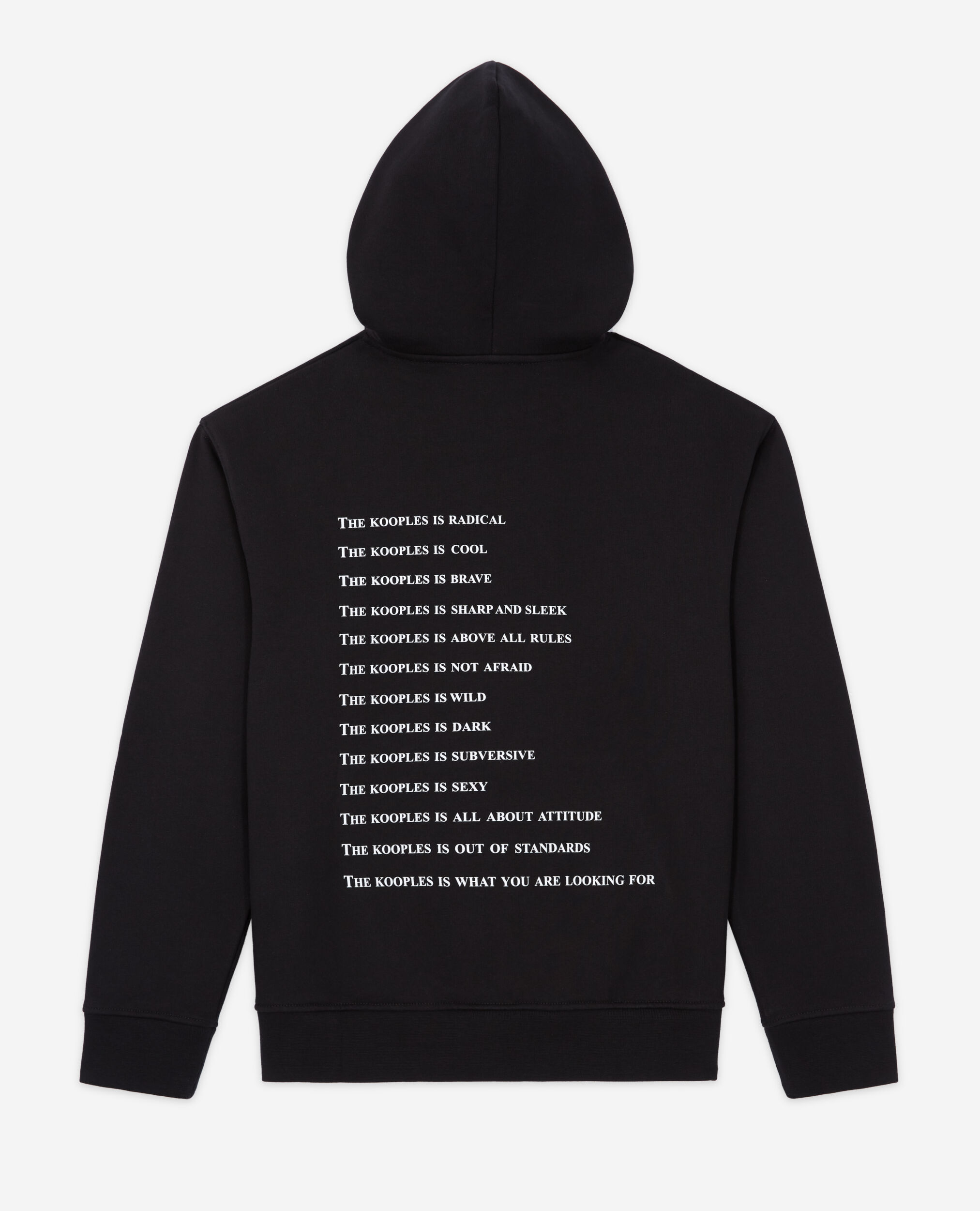 Schwarzes Sweatshirt mit „What is“-Strassbesatz, BLACK, hi-res image number null