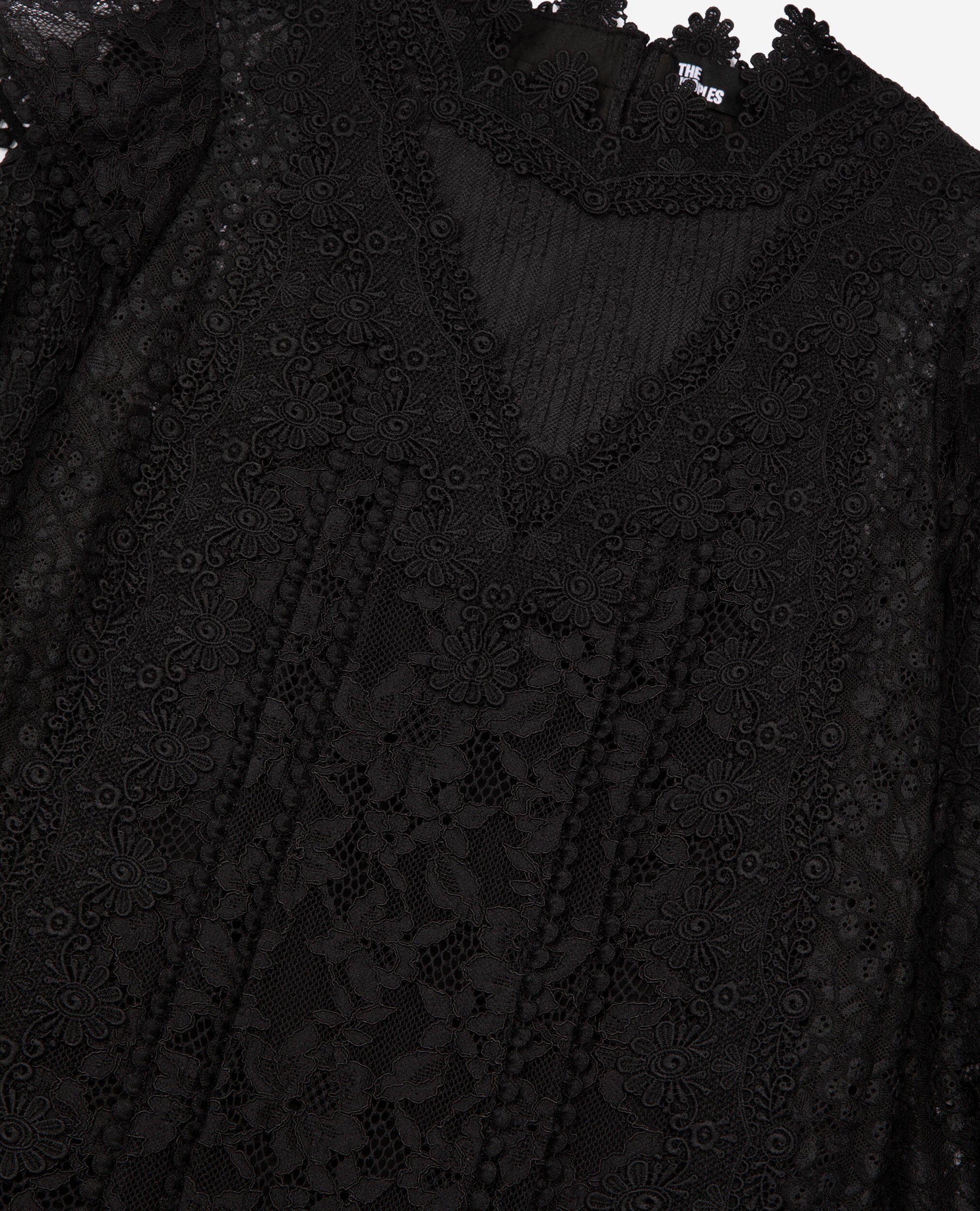 Robe courte en dentelle noire, BLACK, hi-res image number null