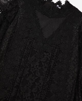 The Kooples FEMME BLACK robe courte en dentelle noire