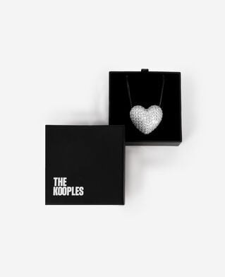 The Kooples DAMEN SILVER silberne halskette mit herzanhänger und strass