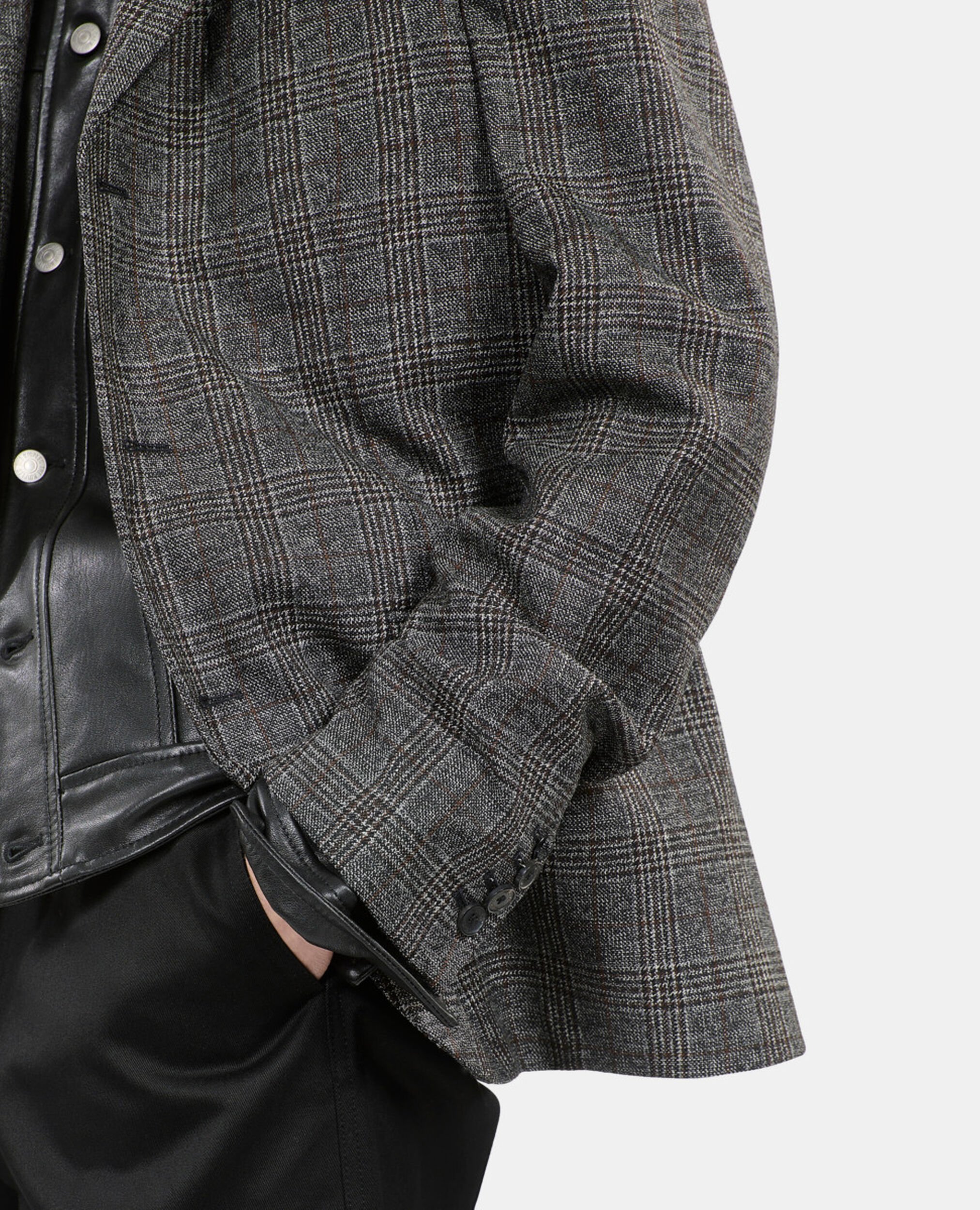 Prince of Wales wool blazer, BROWN / BLACK, hi-res image number null