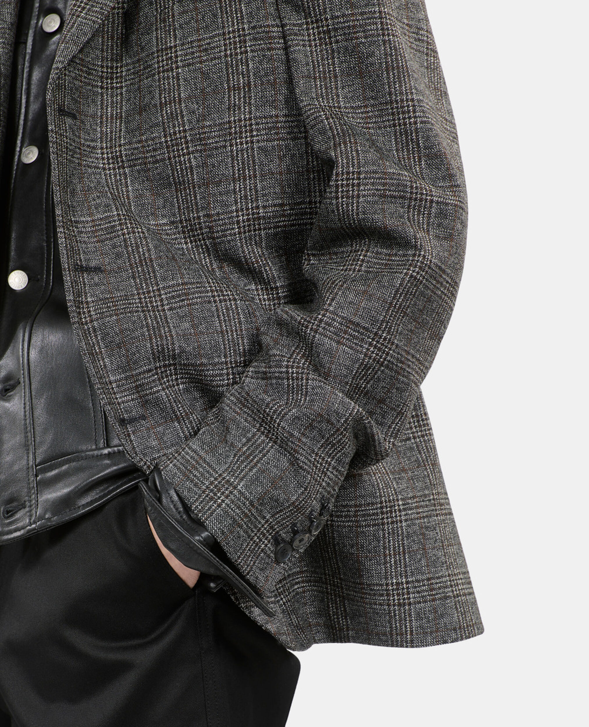 Prince of Wales wool blazer, BROWN / BLACK, hi-res image number null