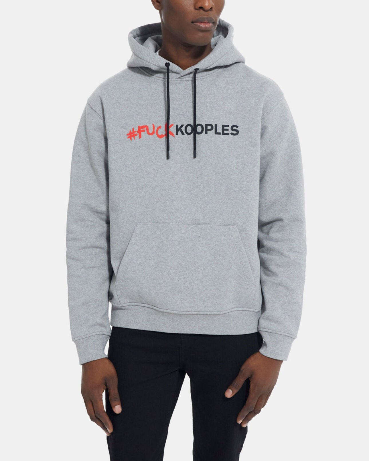 The Kooples MEN GREY MELANGE gray sweatshirt with logo