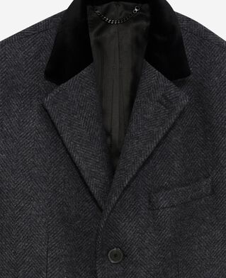 The Kooples MEN ANTHRACITE long charcoal gray wool coat