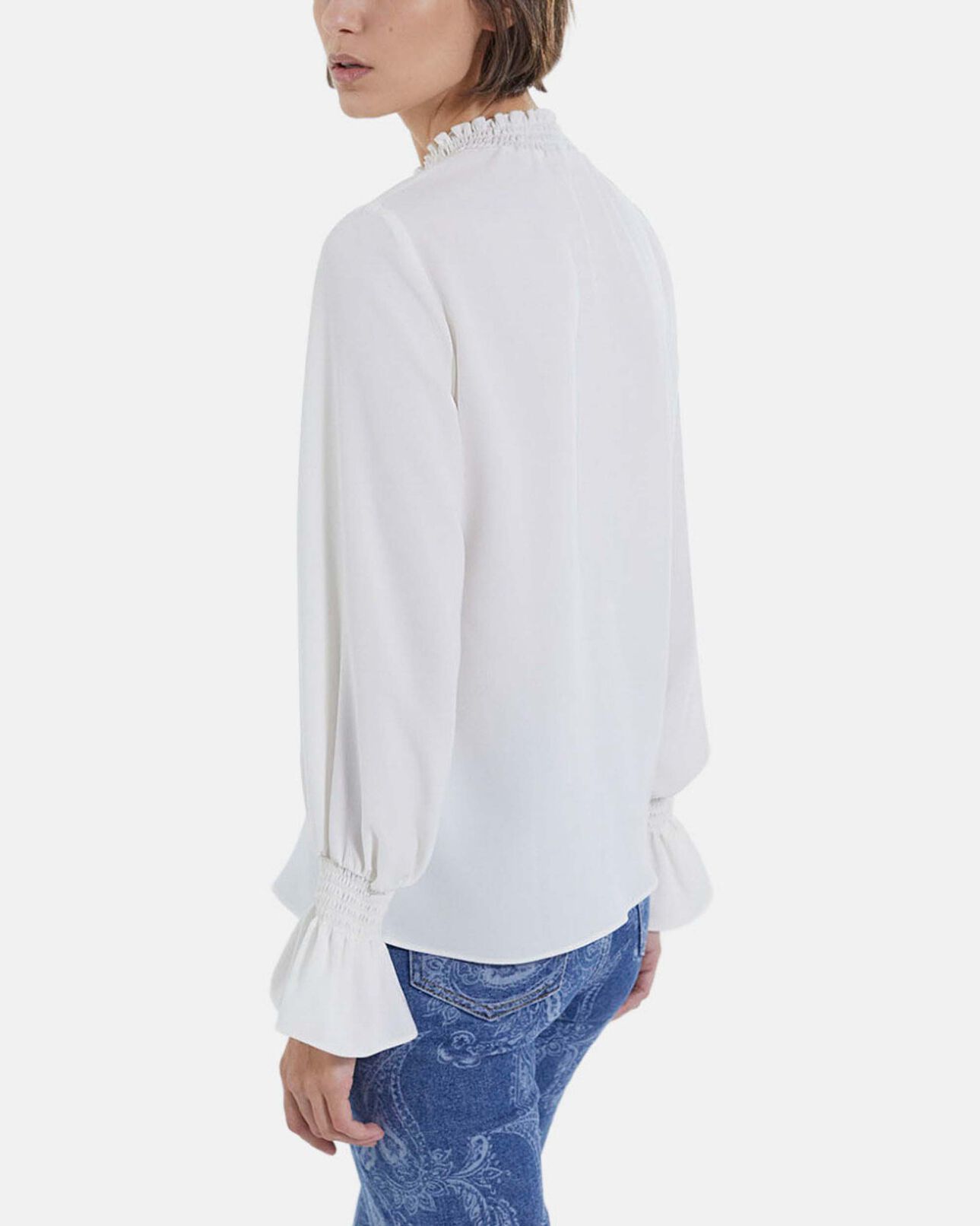 The Kooples WOMEN OFF WHITE crepe fabric blouse