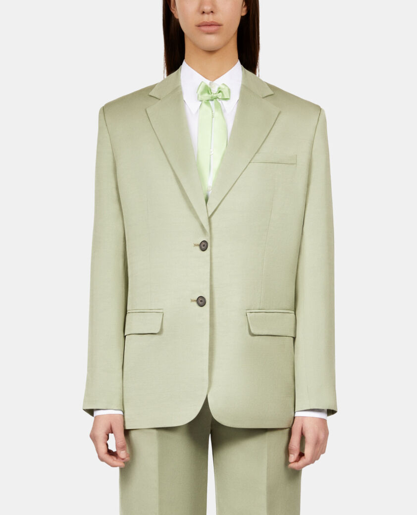 The Kooples WOMEN KAKI GREY light green linen suit jacket