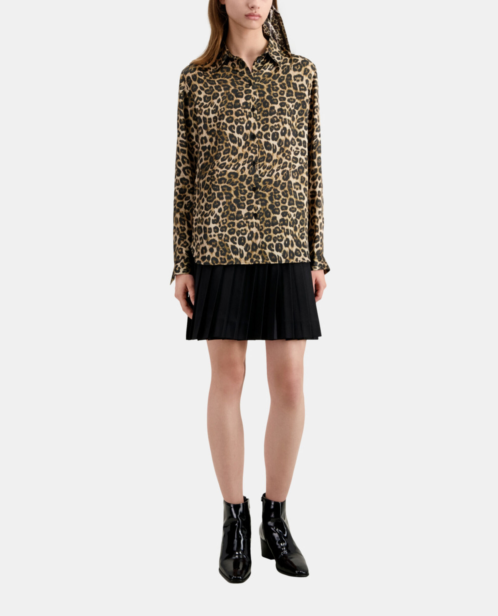 Leopard print silk shirt, LEOPARD, hi-res image number null