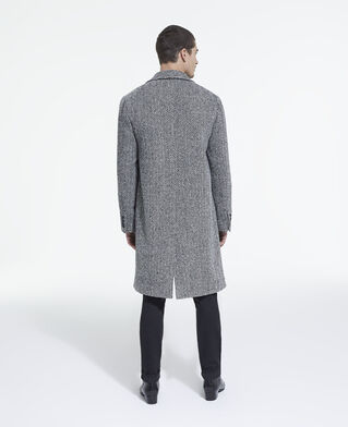 The Kooples HERREN BLACK WHITE wollmantel mit motiven