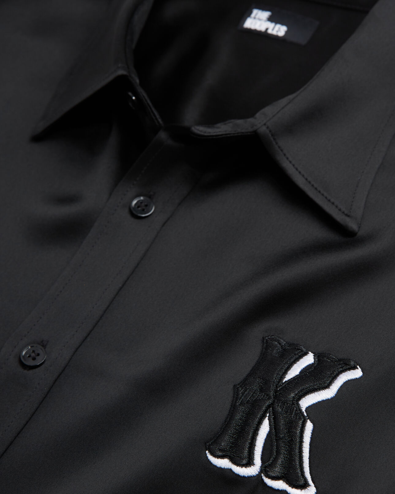 The Kooples HOMBRE BLACK camisa informal negra bordados