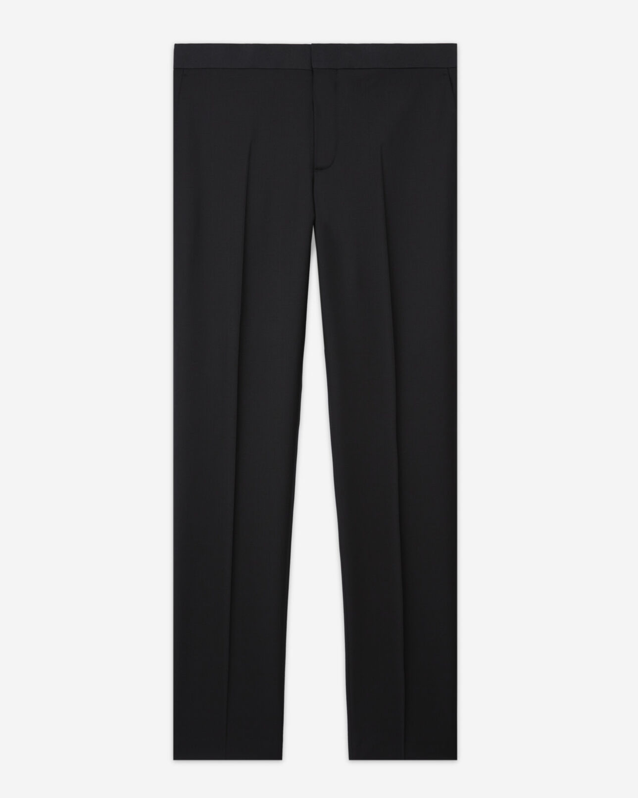 The Kooples MEN BLACK fitted black wool tuxedo pants