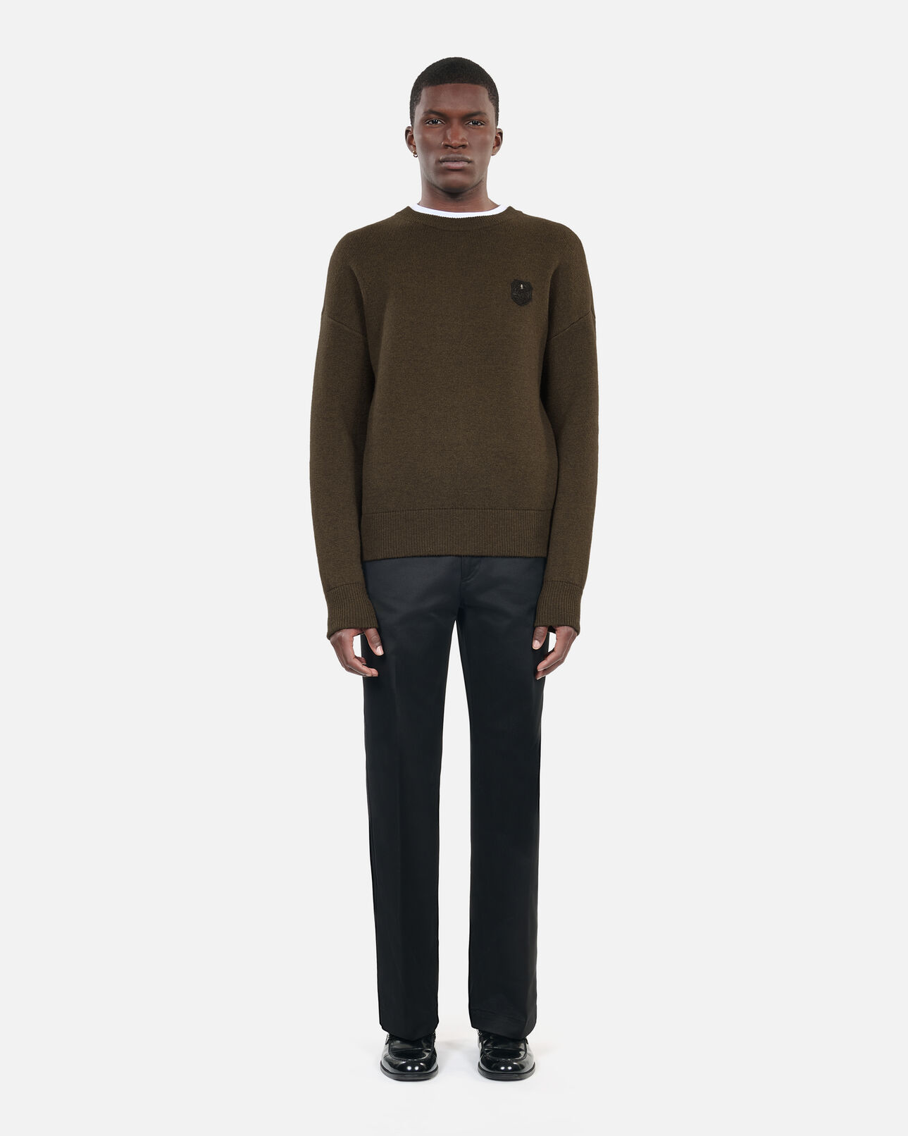 The Kooples HERREN OLIVE NIGHT khakifarbener wollpullover