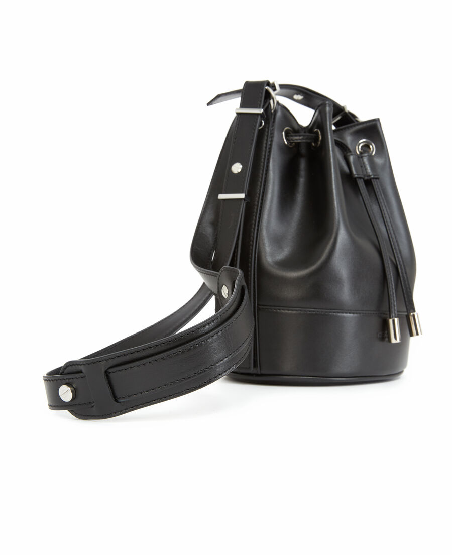 sac tina medium cuir lisse noir