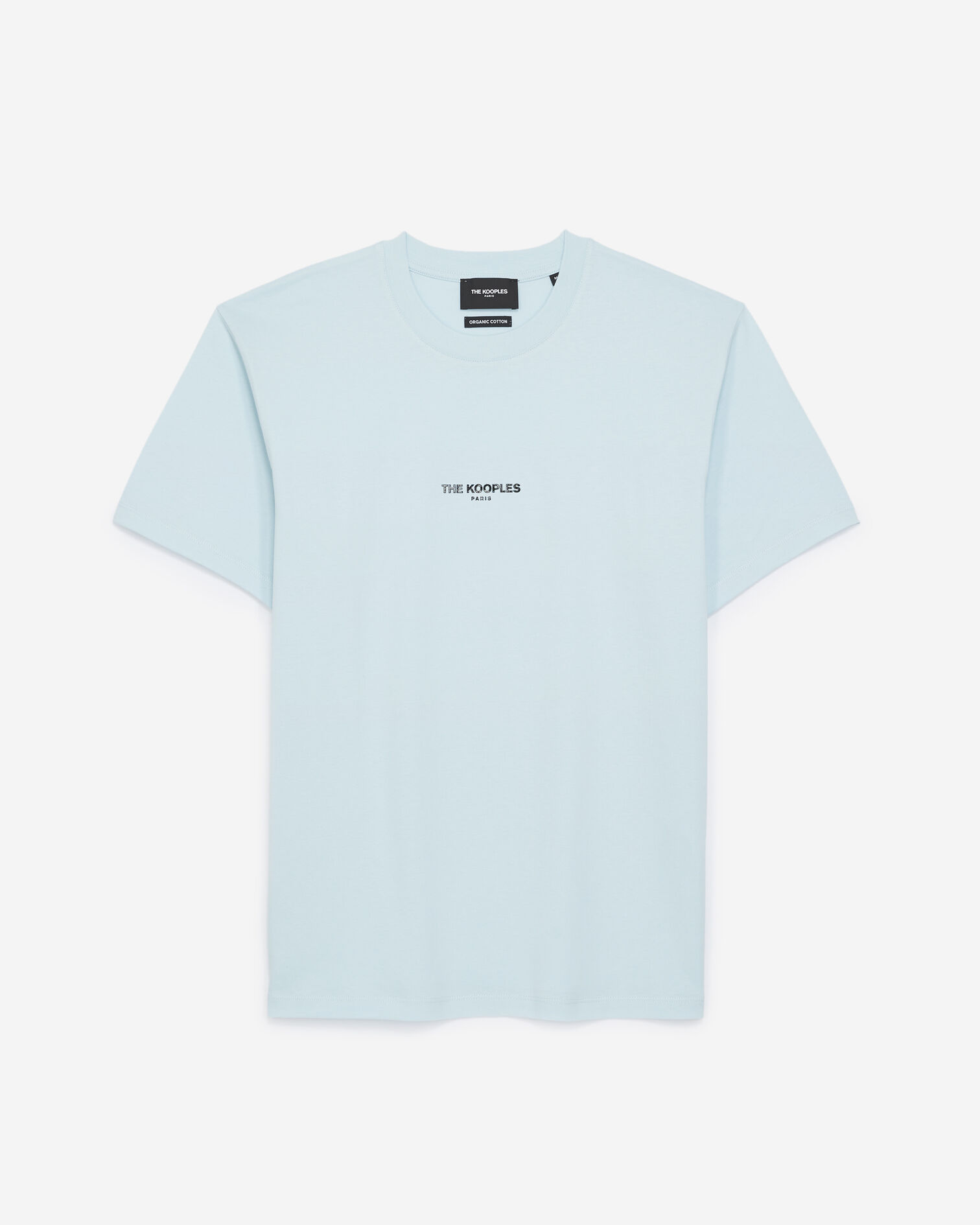Blue cotton T-shirt with breast logo, SKY BLUE, hi-res image number null