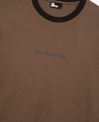The Kooples MEN DARK BROWN t-shirt with brown screen printing