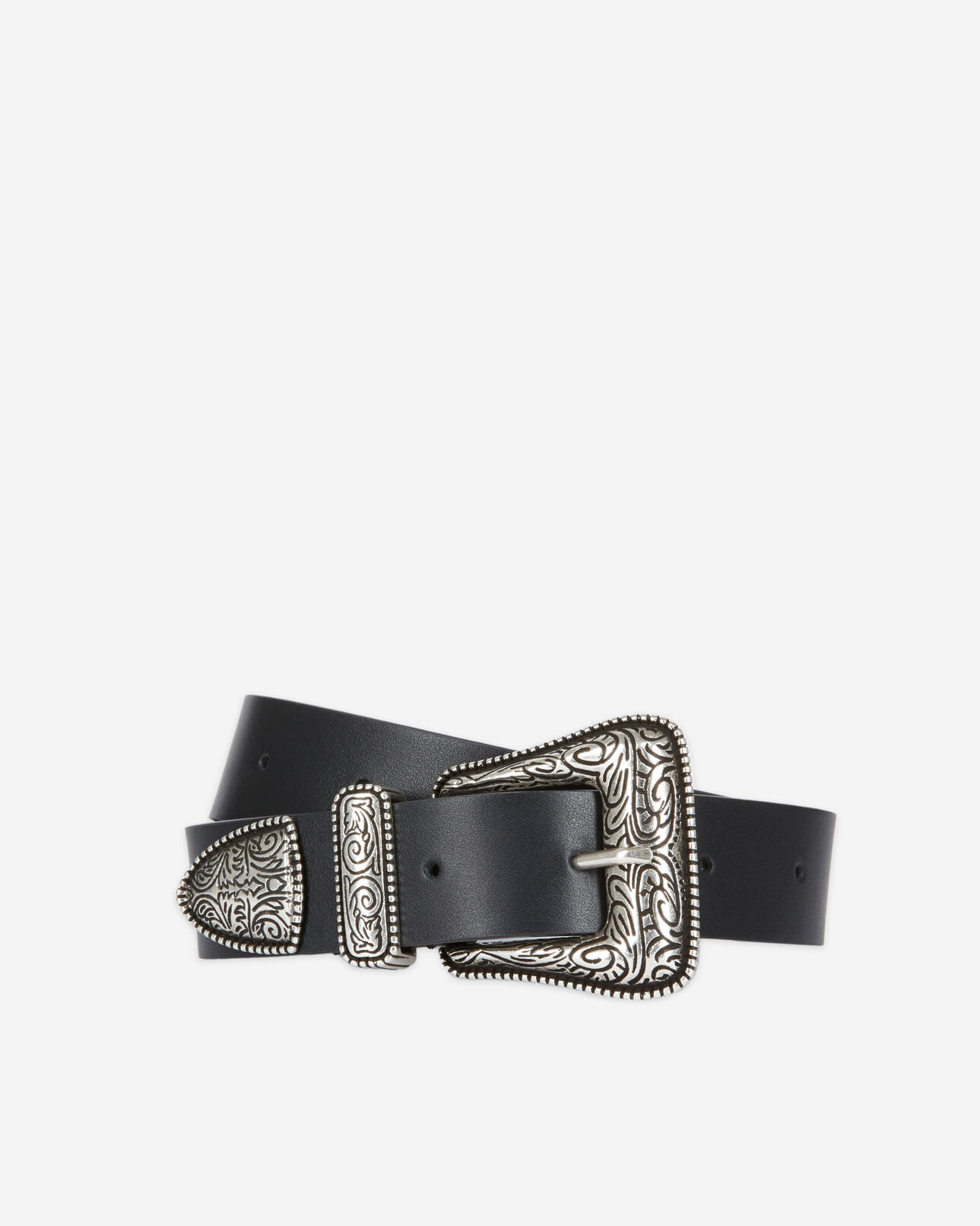 The Kooples MIXTE BLACK ceinture en cuir noire