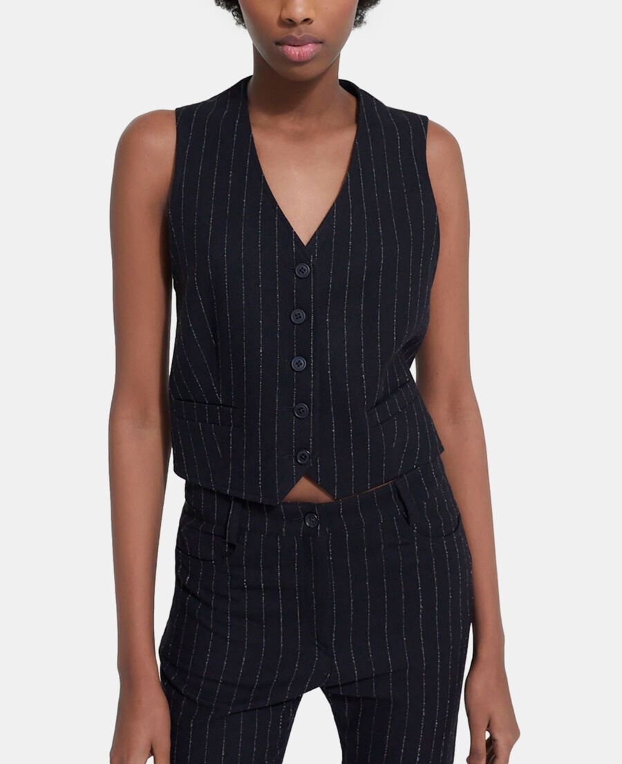 striped wool suit jacket