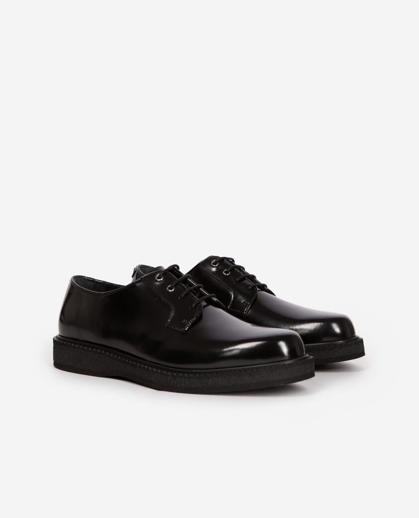 The Kooples MEN BLACK black leather derbies with eyelets