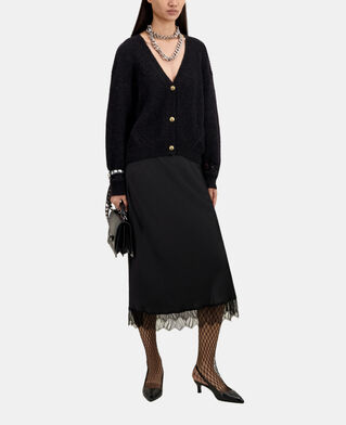 The Kooples F BLACK black wool-blend cardigan