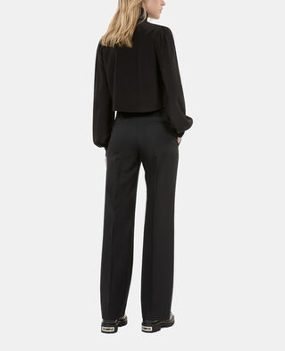 The Kooples WOMEN BLACK black straight-leg trousers