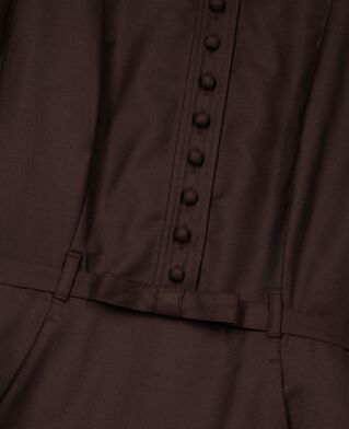 The Kooples WOMEN CHOCOLATE short dress in brown wool