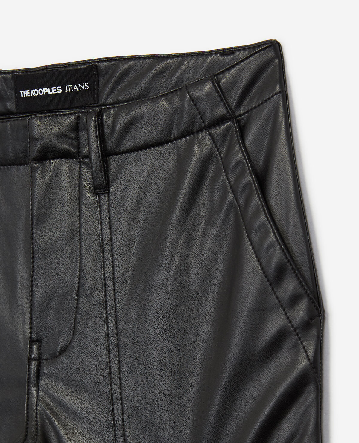 Leather effect jeans with lacing