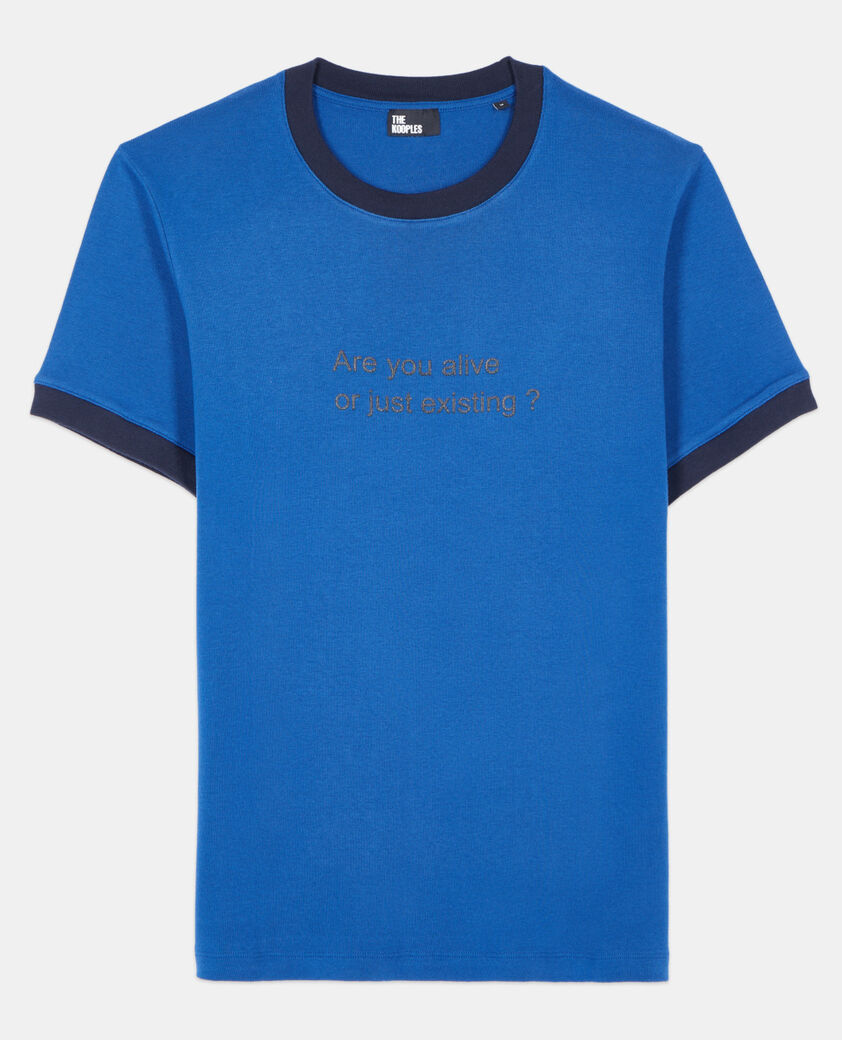 The Kooples HOMME BLUE BRUT t-shirt avec sérigraphie bleu