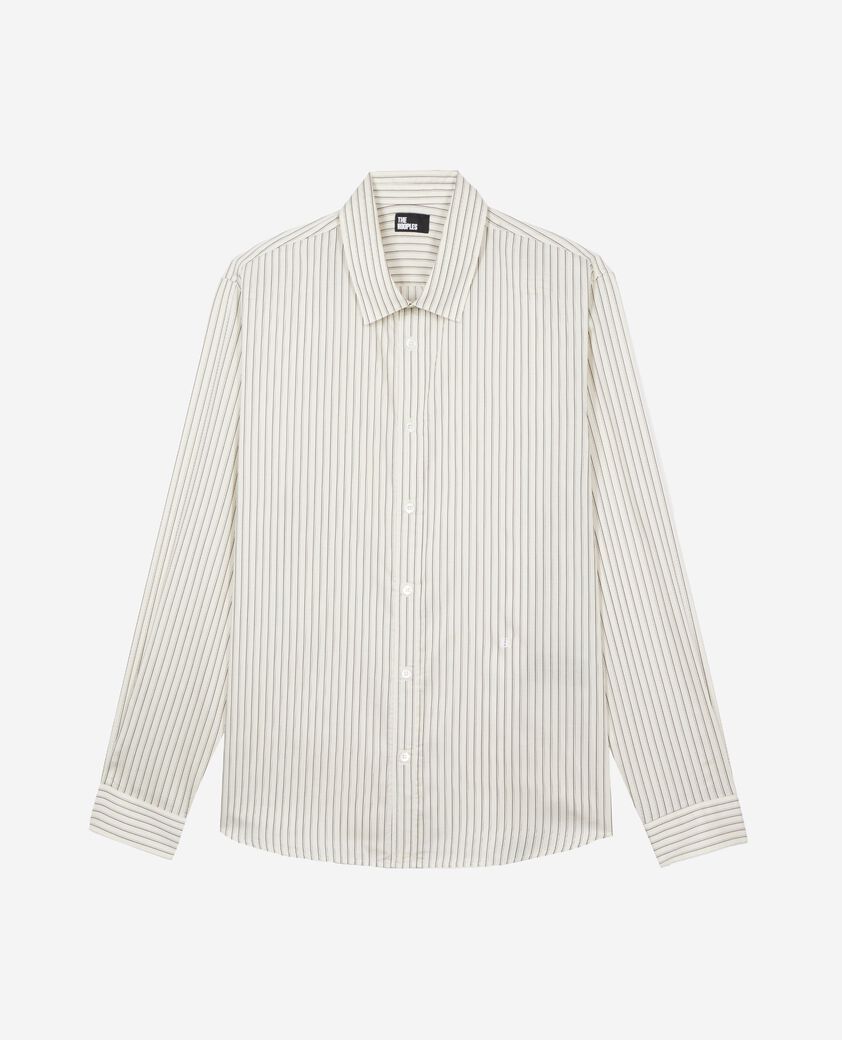 The Kooples MEN WHITE ecru striped shirt