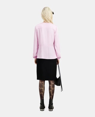 The Kooples DAMEN PALE PINK rosa top mit plissierung