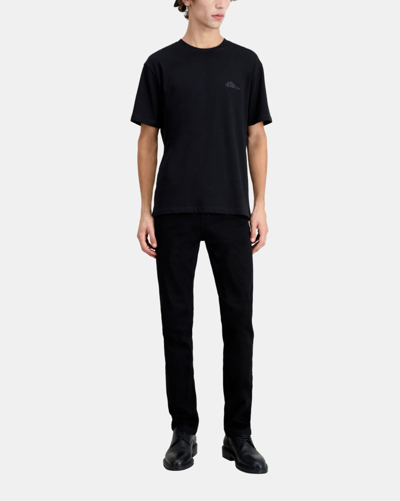 The Kooples HERREN BLACK schwarzes t-shirt herren mit logo-siebdruck
