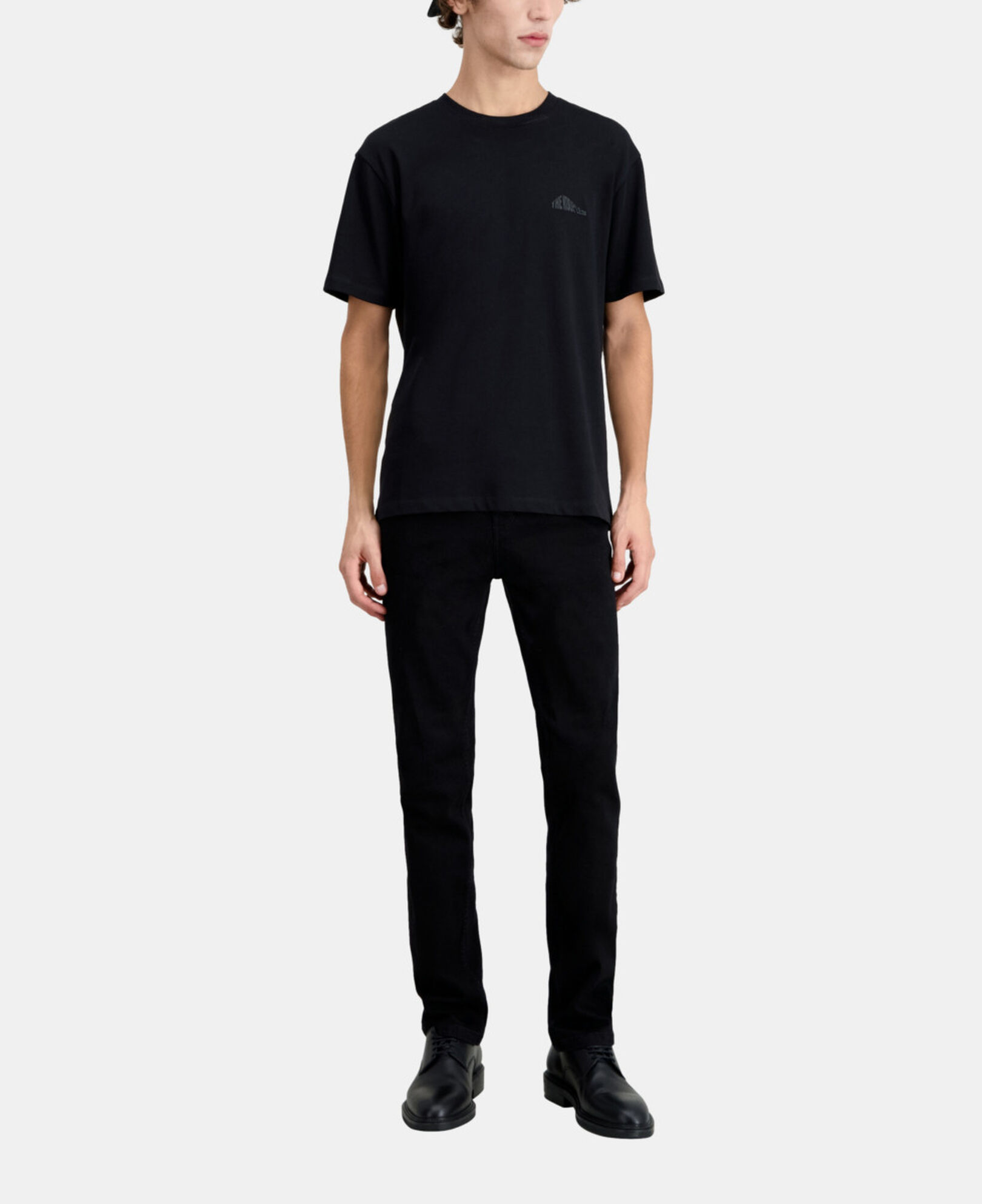 The Kooples MEN BLACK men's black t-shirt with graphic logo serigraphy