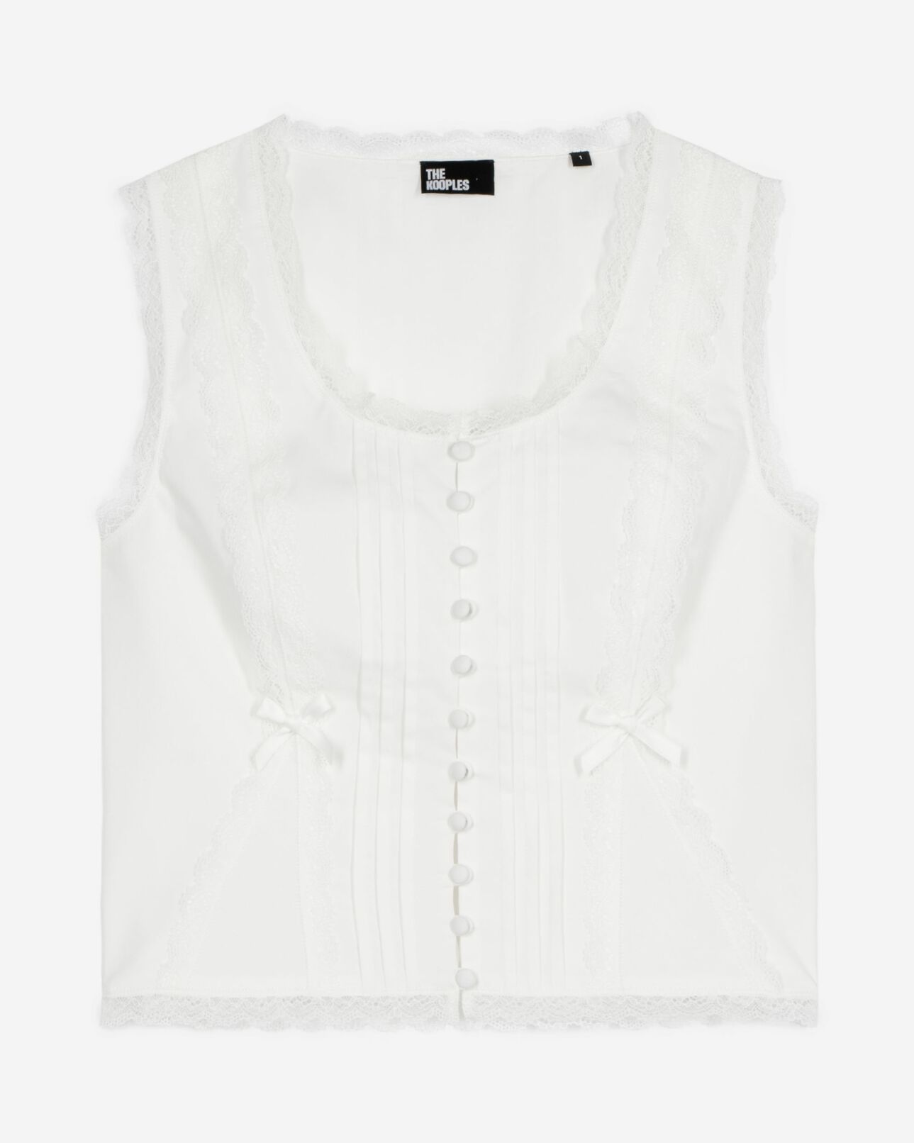 The Kooples DAMEN ECRU top mit spitzendetails ecru