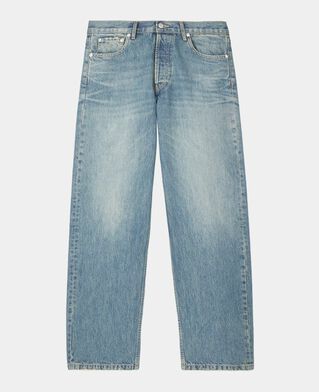 The Kooples HERREN USED RAPIECE hellblaue jeans mit geradem bein