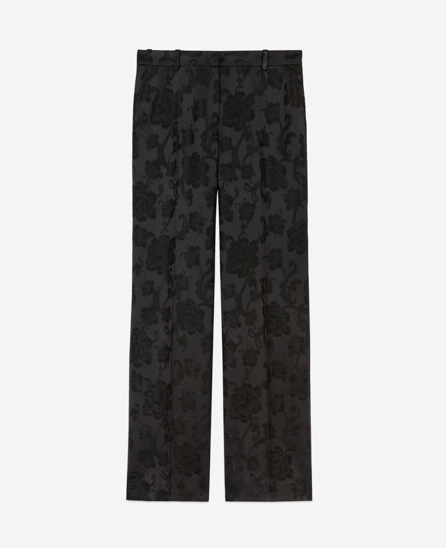 The Kooples FEMME BLACK pantalon tailleur fleuri noir