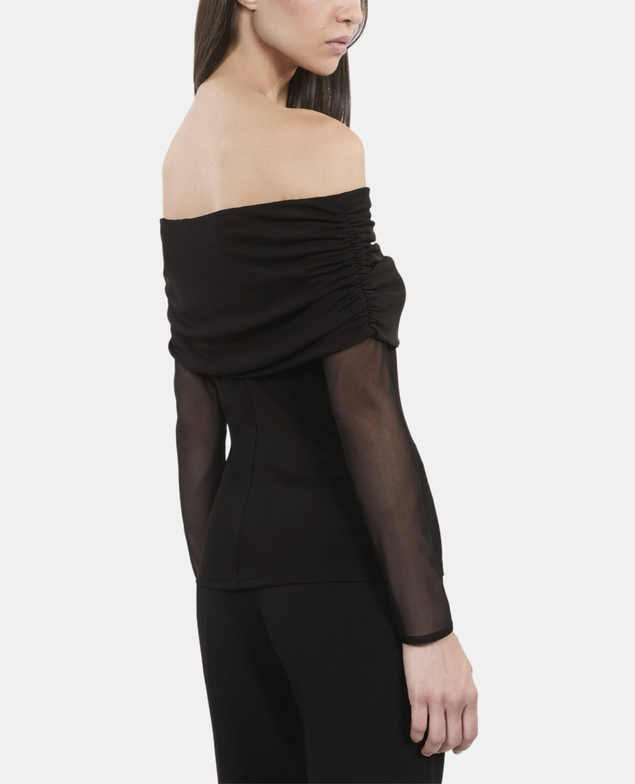 Black jersey top, BLACK, hi-res image number null
